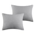thumbnail image 3 of Benjara Fys 3pc Queen Size Coverlet Set- Soft Woven Jacquard Matelasse- Gray, 3 of 6