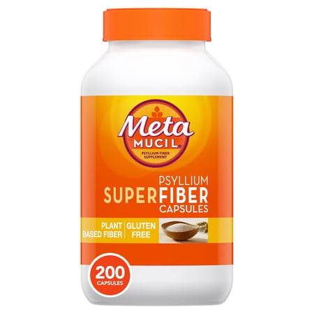 Metamucil Psyllium Husk Capsules, 200 Capsules, Daily Super Fiber