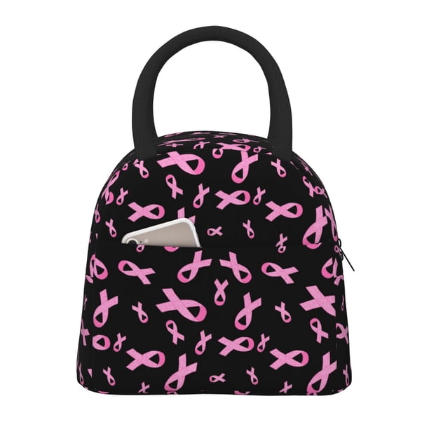 Easygdp Breast Cancer Awareness Bolsa de Almuerzo Insulada Grande, Forro de Aluminio, Diseño Espacioso, a Prueba de Fugas, Ideal para Trabajo, Picnics, Viajes y Actividades al Aire Libre