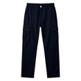 thumbnail image 7 of Dagugfen Cargo Pants for Women Straight Slim Leg Elastic Waist Outdoor Activewear Hiking Camping Pants with Multi Pockets(M,Navy), 7 of 7