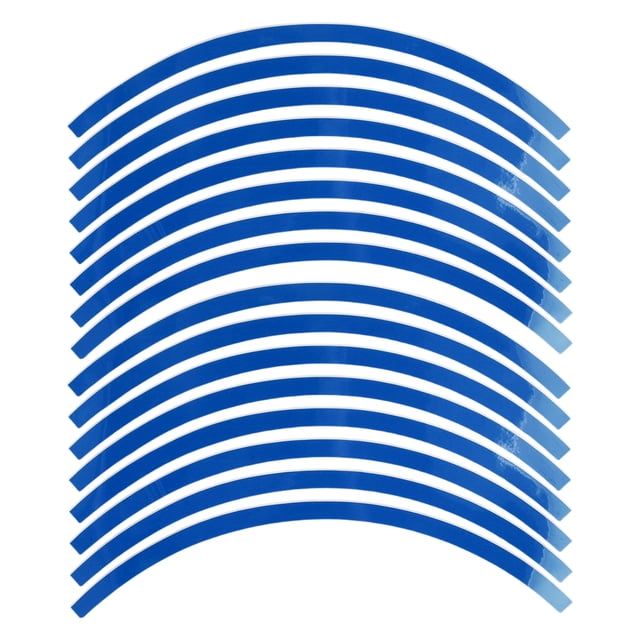16 Pcs Calcomanías para Llanta en Forma de Arco para Decoración de Ruedas de Automóvil para Llanta de 14" Azul PET
