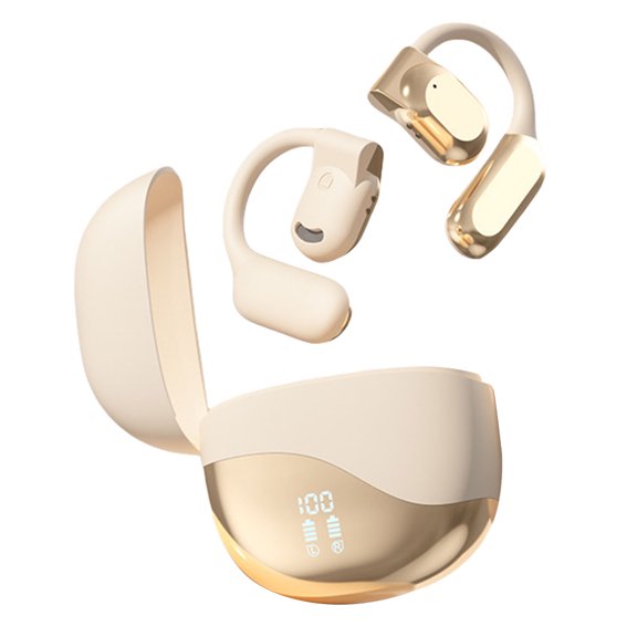 Ai Language Translation Earbuds, 3-in-1 Free-Clip Translator Earbuds, 144-language Real-time Two-Way Translation Device, HD Sound, Long Battery Life for Travel Business Learning (Beige)