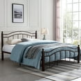 Copper King Size Metal Bed Frame with Storage Contemporary Style