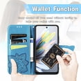 thumbnail image 4 of Butterfly Embossed Wallet Case for Motorola Moto G power 2025 / 2026, PU Leather Flip Cover with Card Holder, Kickstand & Lanyard, Shockproof,,Blue, 4 of 8