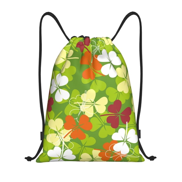 Xecao St. Patrick's Day3 Pattern Sports Drawstring Backpack - String Swim Gym Bag with Wet Proof Pocket for Women&Men-Small