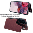 thumbnail image 2 of Leather Flip Wallet Case Card Holder Phone Back Cover for Samsung Galaxy S21 (Brown), 2 of 6