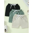 thumbnail image 2 of Suealasg Toddler Baby Boys 3-Pack Shorts Set Infant Boys Activewear Short Pants Kids Active Joggers Pants Casual Solid Color Pocket Shorts 0-3T, 2 of 7