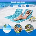 thumbnail image 6 of Barara King Patio Lounge Chair,Reclining Outdoor Chaise Lounger,3 Pieces Beach Lounge Chair Mat Set 2 Adjustable Lounge Chairs with Table Stripe-Green, 6 of 10