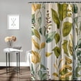 thumbnail image 2 of Orinice Botanical Shower Curtain, Green Leaves Plants Floral Tree Bathroom Curtain, Spring Fall Yellow Leaves Natural Shower Curtain Set with 12 Hooks for Bathroom,  60x72, 2 of 7