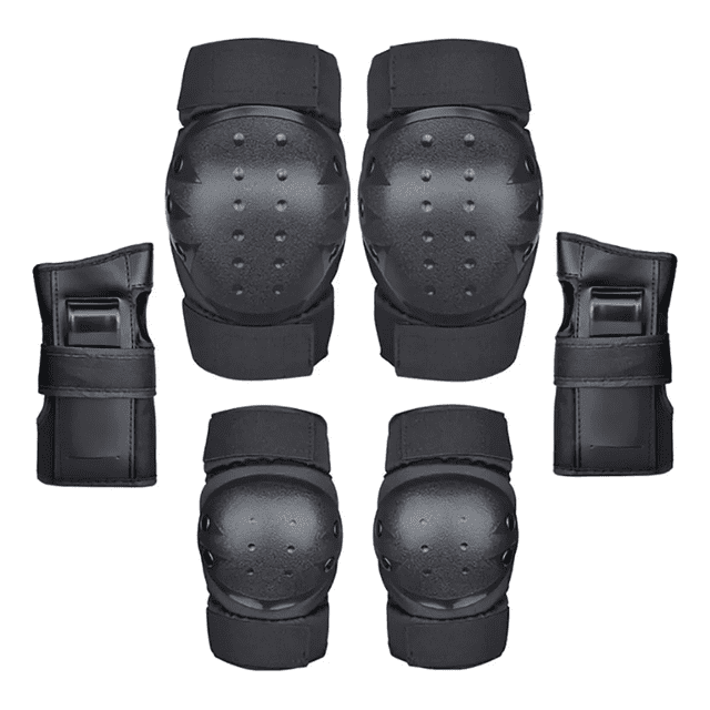 "6pcs Rodilleras Coderas Y Muñequeras Protección Para Adulto negro "