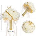 thumbnail image 2 of Wedding Bouquets for Brides or Bridesmaids-Crystals Crown Diamond White Roses Artificial Fake Flowers Bridal Bridesmaid Wedding Hand Holding Bouquet for Wedding Supplies, 2 of 5
