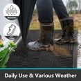 thumbnail image 4 of Buganda Heavy Duty Rubber Door Mat for Outside Entry, 17" x 29.5" Non-Slip Waterproof Doormat for Inside, Low Profile Dirt Trapper Doormat, Black, 4 of 10