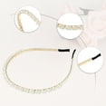 thumbnail image 4 of 4 Pcs Diademas De Diseño Sencillo Con Perlas Para Mujeres, Blanco, 4.72", 4 of 7