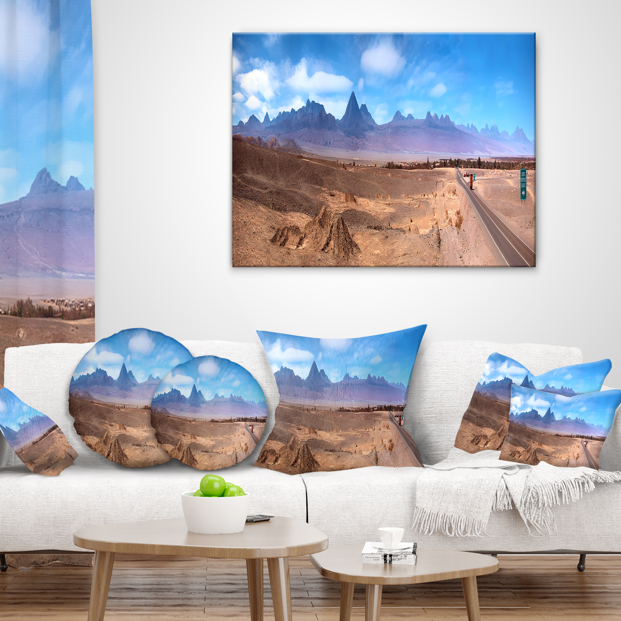 Designart San Pedro de Atacama Chile Panorama - Cityscape Throw Pillow - 12x20