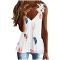 thumbnail image 2 of Womens Clothes under $5.00 Clothing Fashion Women's Casual Printed V-Neck Sleeveless Pullover Off Shoulder Lace Tops Blouse T-shirt, 2 of 6