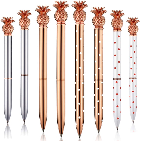 Bolígrafo Pen Outus Pineapple en oro rosa con tinta negra (8 unidades)