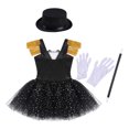 thumbnail image 4 of TiaoBug Kids Girls Circus Costume Sequins Leotard Dress Halloween Party Dress Up Black 8, 4 of 7