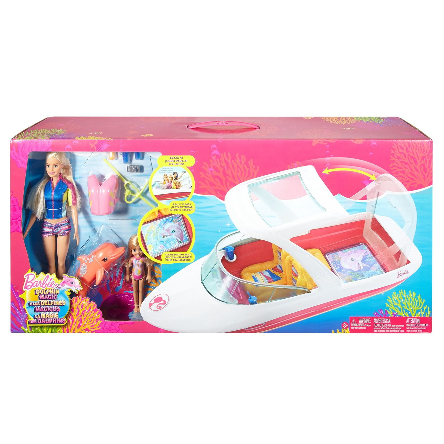 barbie dolphin magic ocean view boat playset