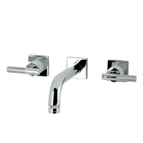 Kingston Brass KS6121KNL Convergent Double-Handle Wall Mount Bathroom Faucet with Knurled Handle, Polished Chrome