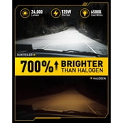 AUXITO 9005 LED Headlight Bulbs 6500K White, 700% Brighter HB3 9005 Headlight Bulbs , 120W 24000lm Per Set,700% Brighter, Pack of 2