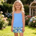 thumbnail image 2 of Qingpeng Girls Summer Sleeveless Tank Top and Shorts Floral Print Matching Outfit Set for Kids, 2 of 7
