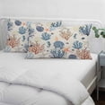 thumbnail image 4 of Blue Coastal Throw Pillow Covers, Summer Beach Coral Shell Starfish Vintage Soft Breathable Pillow Cases with Invisible Zipper for Sleeping, Toddler Pillowcases for Couch Bed Sofa Chair 12x20 Inches, 4 of 9
