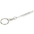 thumbnail image 1 of Flute Keychain Metal Key Ring Gift Decoration Musical Instrument Ornament Silver, 1 of 8