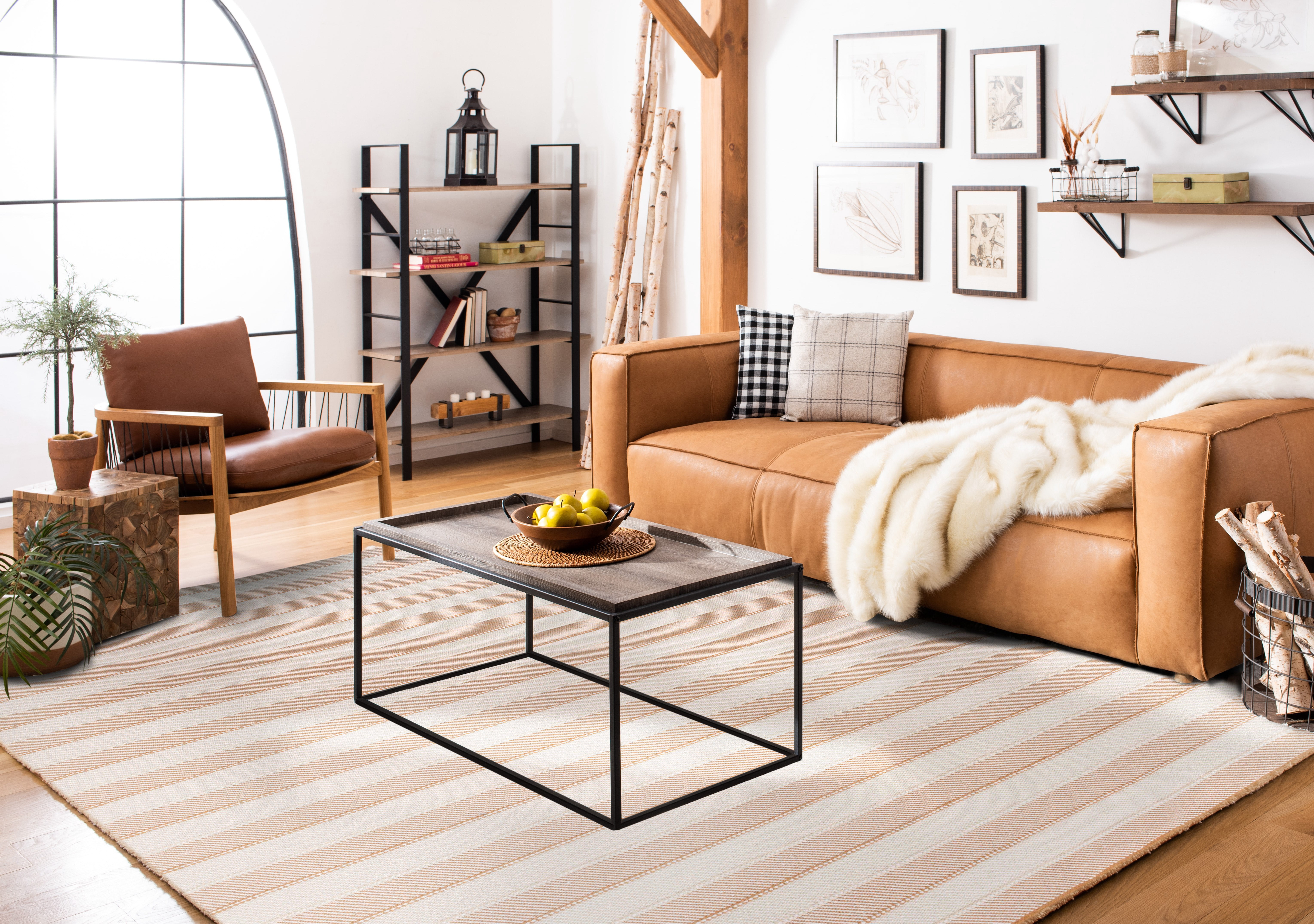SAFAVIEH Striped Kilim Yadira Striped Cotton Area Rug, Beige/Gold, 5' x 8'
