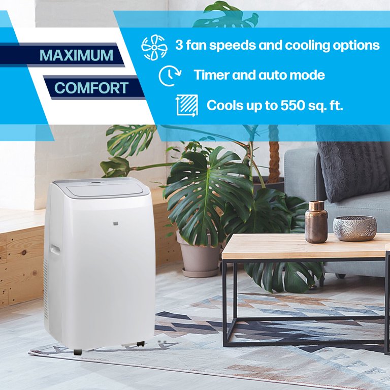 Arctic Wind 14,000 BTU Portable Air Conditioner with Heat Pump | for Rooms  up to 550 Sq.Ft. | Remote Control | 24 Hour Timer | Wheels | LED Display |  White | 2APP14000 - Walmart.com