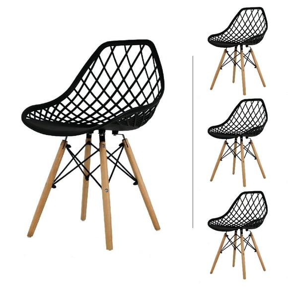 Set de 4 Sillas Eames Mundo In Vento Plástico Negro