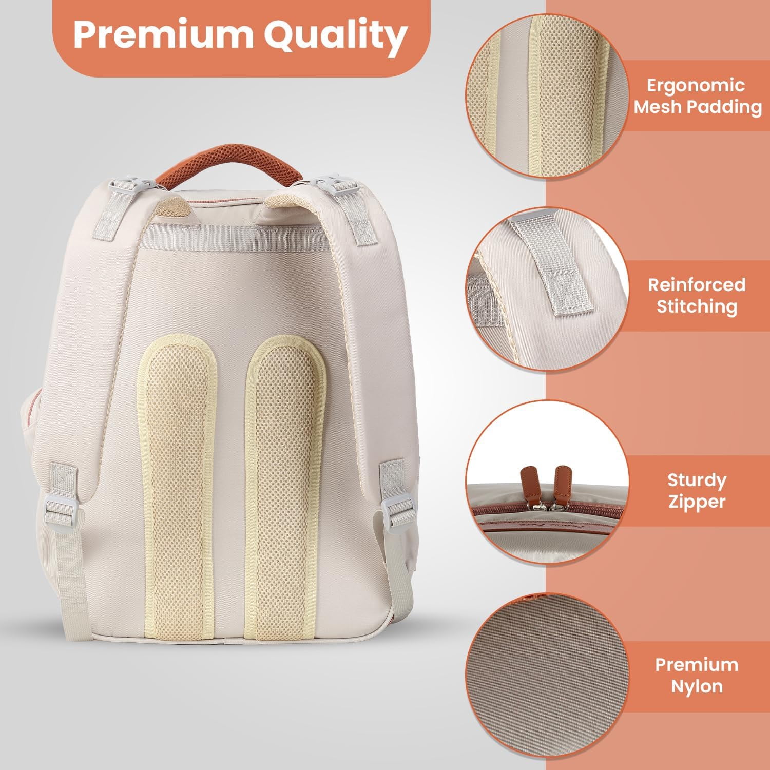 Baby Diaper Bag Backpack with Changing Station, 28Liters Capacity Nylon Baby Registry Mom Bags, Travel Friendly Unisex Bag, Essential Bag with Insulated Pockets