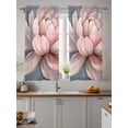 thumbnail image 2 of Pink Flowers Tier Curtains 45 Inch Length,Sheer Curtains for Bedroom Living Room Window Spring Country Pastoral Botanical Floral Small Half Window Kitchen Curtains & Drapes 27.5"x45" 2 Panels, 2 of 6