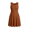 thumbnail image 5 of Oksale Ribbed Knit Dresses for Women Summer Trendy Henley Neck Flowy A Line Dress Cozy Sleeveless Mini Dresses Orange M, 5 of 7