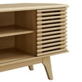 thumbnail image 3 of Media TV Stand Console Table, Brown Oak, Wood, Mid Century Living Room Lounge Cafe Lobby, Modern Contemporary HB34482, 3 of 9