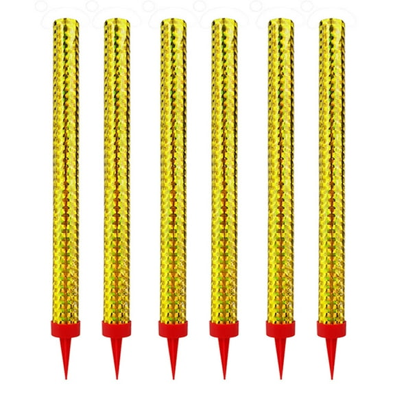 QIFEI Eco Friendly Smokeless Gold Sparkler Birthday Candles, 6 Count