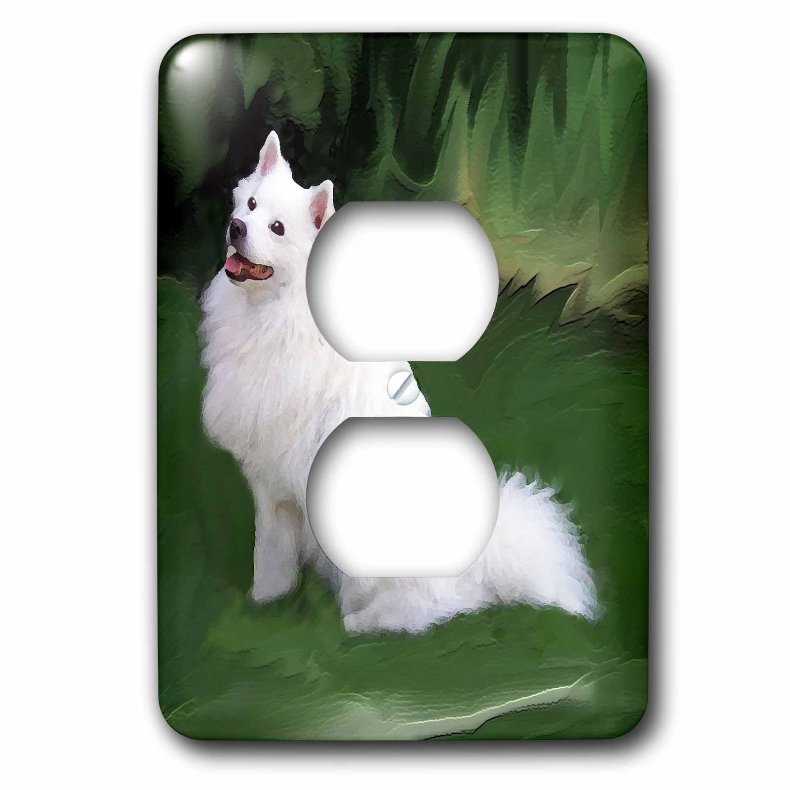 3dRose lsp_4631_6American Eskimo Dog 2 Plug Outlet Cover