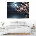 thumbnail image 3 of ONETECH Ocean Tapestry Moon Tapestry Wall Hanging Pink Cherry Blossom Japanese Anime Scenery Tapestry for Bedroom Living Room Decor Artistic, 3 of 7