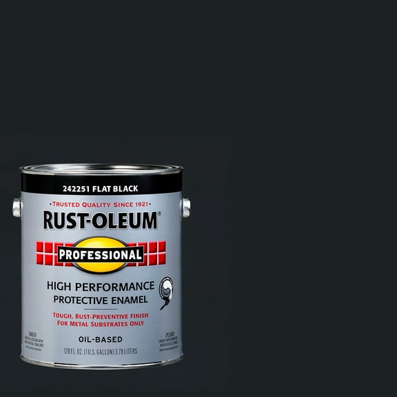2 Pack, Black (100 Voc), Rust-Oleum Professional High Performance Flat Protective Enamel Paint- Gallon
