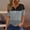 Black, variant on Giftesty Blouses for Women Dressy Casual Women's Casual Printed Color Short-Sleeved Button V-Neck Top Blouse