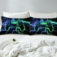 thumbnail image 4 of Erosebridal Modern Gaming Sheet Set Queen, 3D Gamepad Queen Sheet Sets, Neon Lightning Bedding Sets Queen Size, Lightweight Bedroom Decoration, 4pcs, 4 of 7
