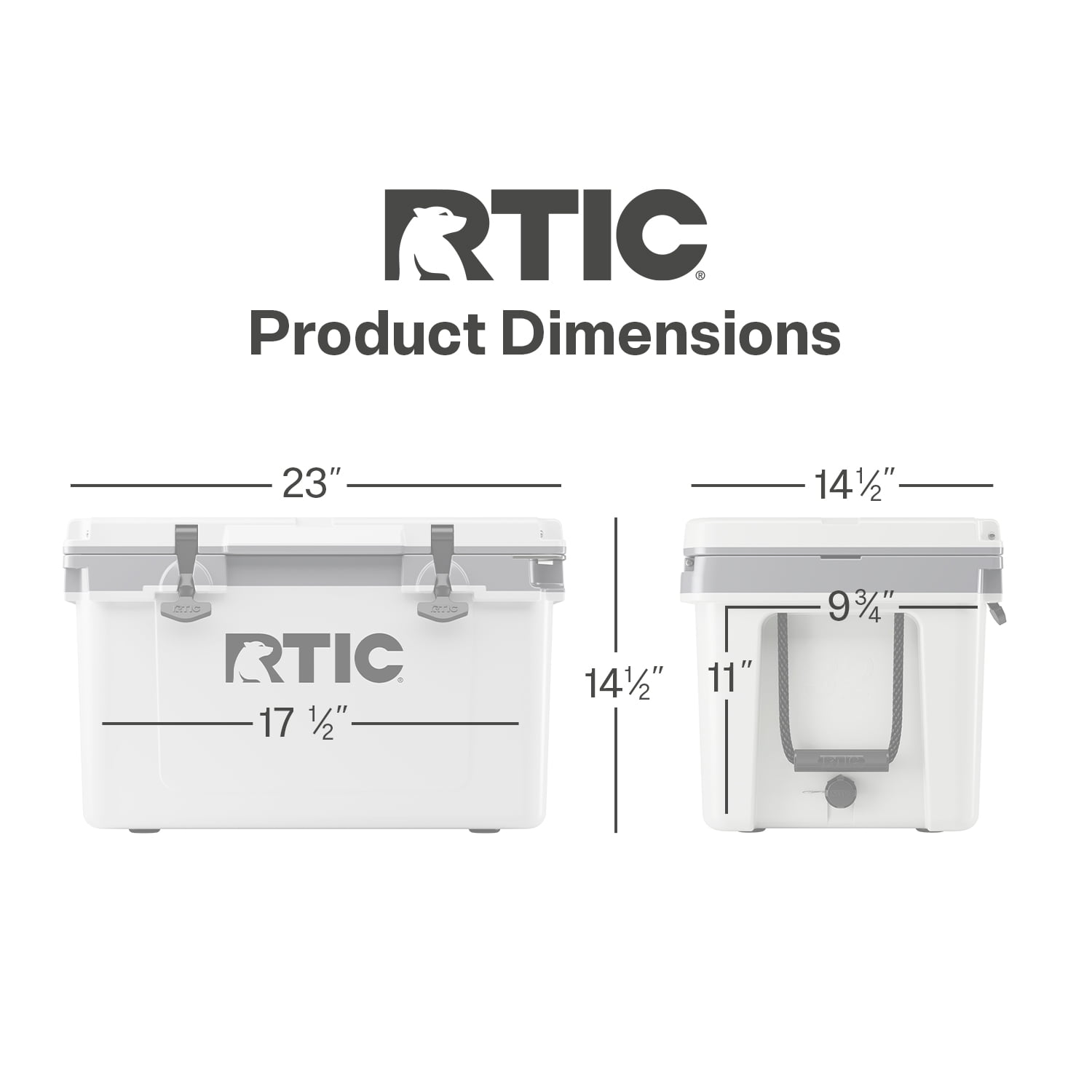 RTIC 32 QT Ultra-Light Hard-Sided Ice Chest Cooler, White and Grey, Fits 48 Cans