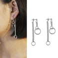 thumbnail image 3 of 1 Par Pendiente De Oreja De Oído Pendiente De Pendientes De Joyería De Moda Accesorios Zulema  Pendiente de borla de acero inoxidable, 3 of 8