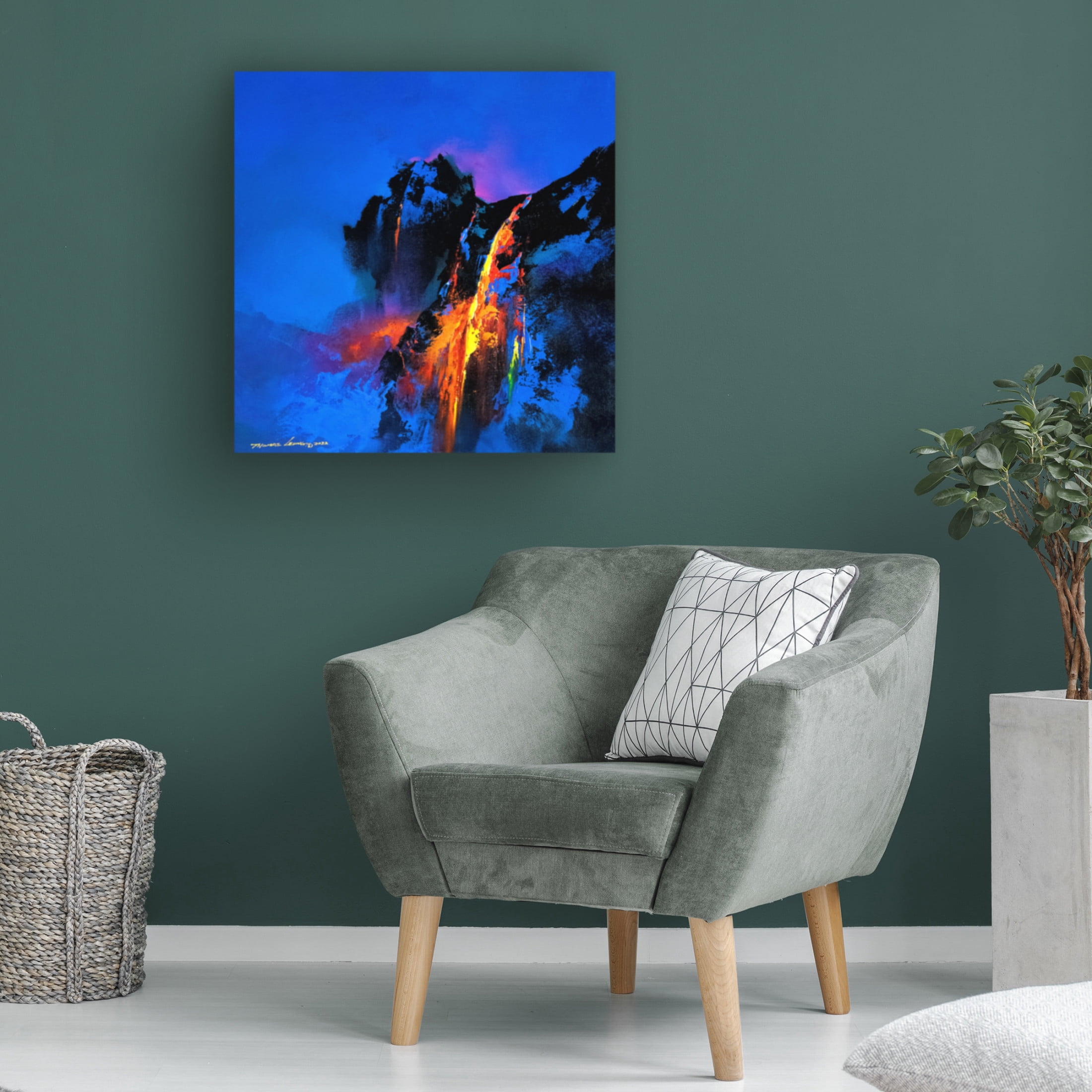 Canvas Wall Art - Thomas Leung 'Lava Flow' Wall Art for Living Room, Bedroom, or Office Décor by Trademark Fine Art - 35 x 35 Inches