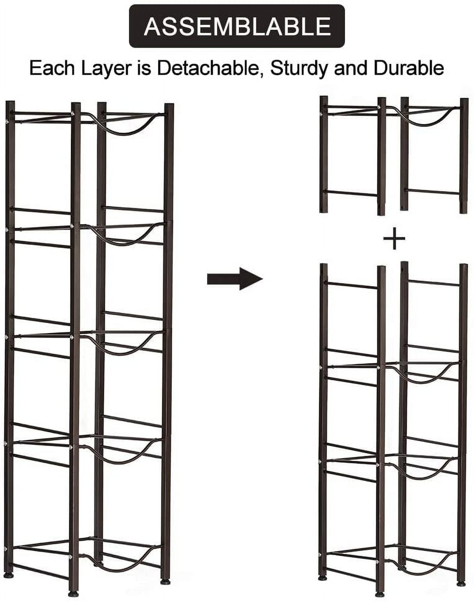 5 Tier Dark Brown Water Cooler Jug Rack, 5 Gallon Water Jug Holder Heavy Duty Storage Rack