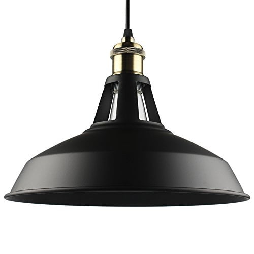 B2ocled 1 Light Pendant Retro Industrial Lighting Black Paint Metal Aluminum Shade 10 63 Diameter Ceiling Lights Com - How To Paint A Pendant Light