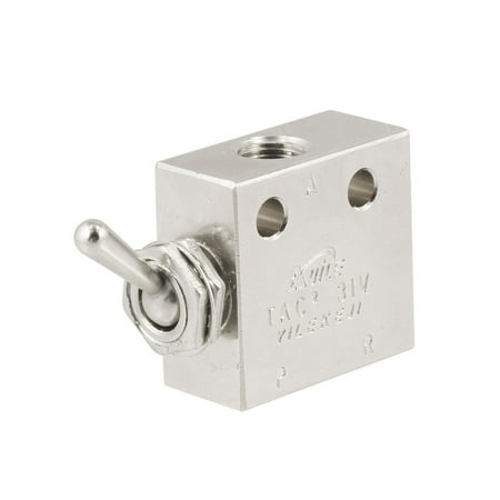 Unique Bargains TAC2-31V Air Pneumatic 2 Position 3 Way ON OFF Switch Knob Toggle Valve