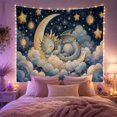 thumbnail image 2 of Dragon Closed Eyes With Horns Sleeping Peacefully Textured, Mystical Fantasy for Space Lovers, Galaxy Room Decor, Graduation Gift, Tapestry Wall Hanging for Bedroom and Dorm, 2 of 7