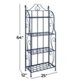 thumbnail image 4 of DecMode Traditional Metal Bakers Rack with Scrollwork Design and Black Finish, 25"W x 64"H, 4 of 16