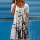 thumbnail image 2 of Vestidos de verano a la moda para mujer, vestidos informales de manga corta hasta la rodilla, vestido Midi estampado, vestido de vacaciones Pompotops ghjkhdj12629, 2 of 5