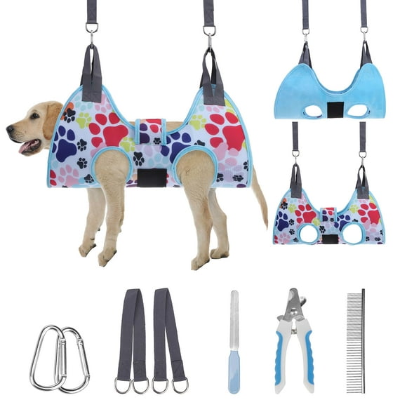 Arnés Hamaca para Grooming de Perros y Gatos PAWCHIE Azul M